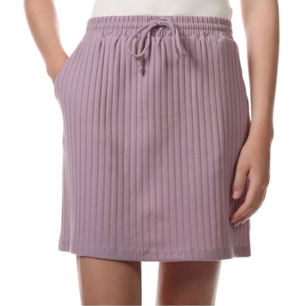 Lilac Ribbed Mini Skirt (Juniors) Lola Grace